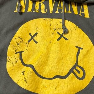 NIRVANA Gray and Yellow Hoodie